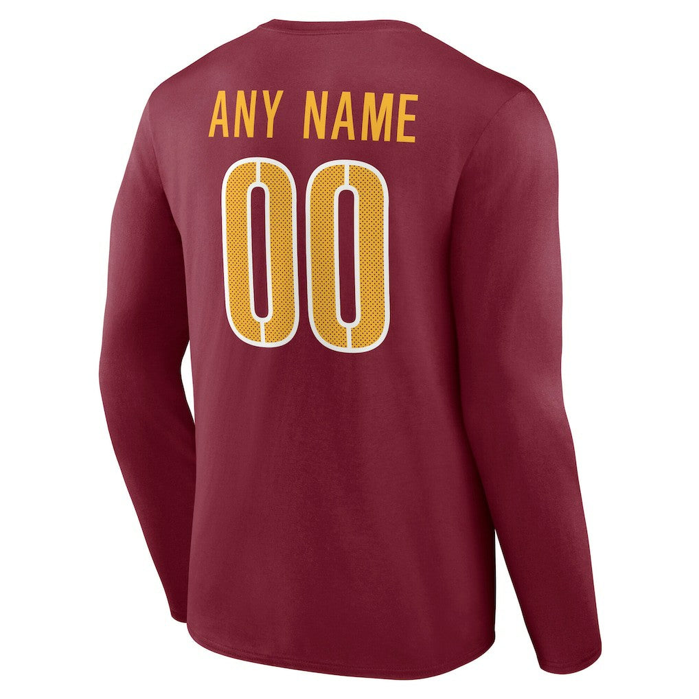 Washington Commanders Team Authentic Personalized Name & Number Long Sleeve T-Shirt | NFL US