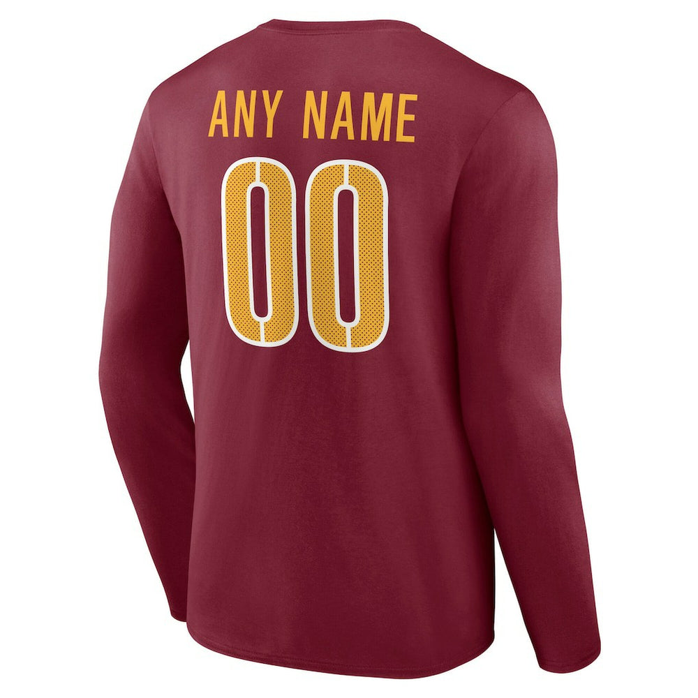 Washington Commanders Team Authentic Personalized Name & Number Long Sleeve T-Shirt | NFL US