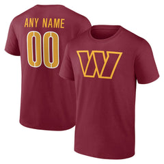 Washington Commanders Team Authentic Personalized Name & Number T-Shirt | NFL Sale