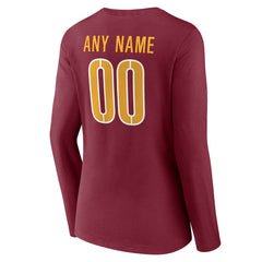 Washington Commanders Women's Team Authentic Personalized Name & Number Long Sleeve V-Neck T-Shirt | NFL Outlet