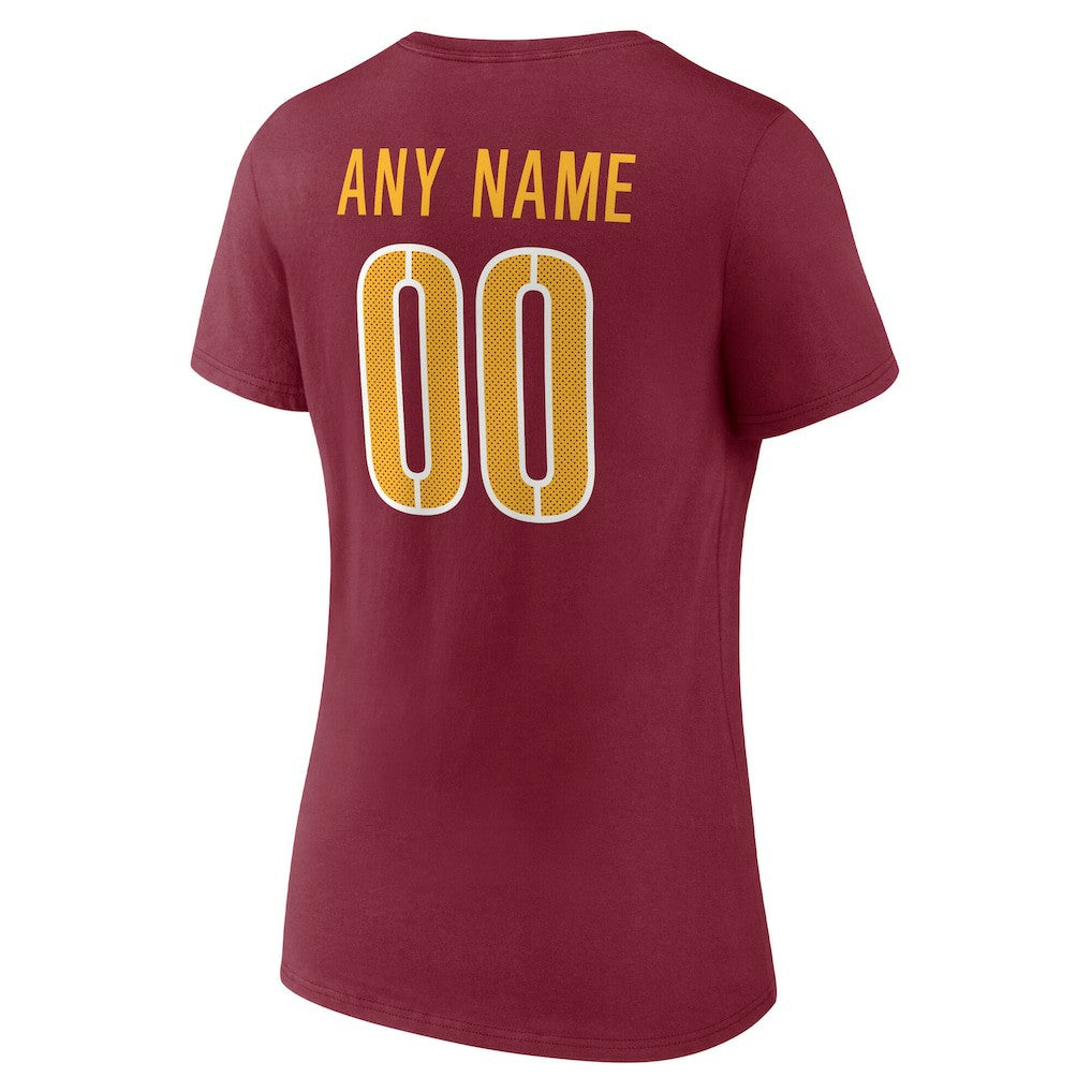 Washington Commanders Women's Team Authentic Personalized Name & Number V-Neck T-Shirt | NFL New