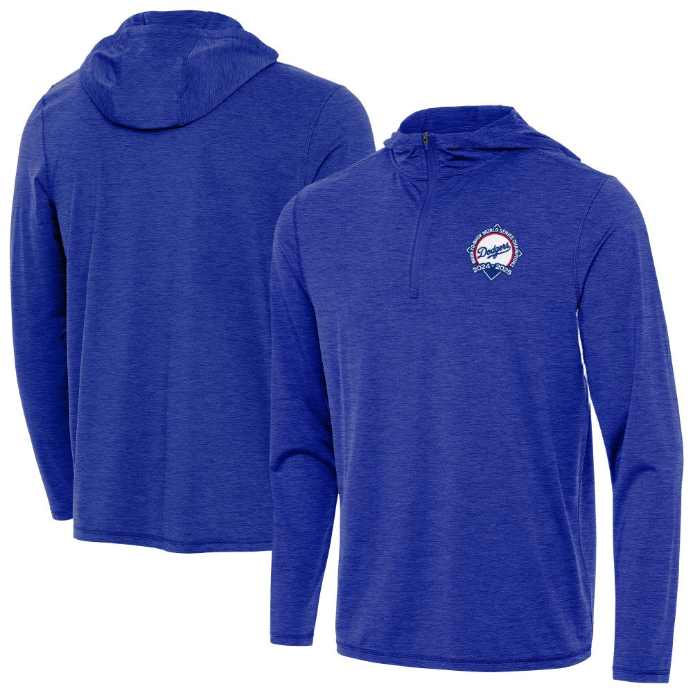 Los Angeles Dodgers Antigua Back-to-Back World Series Champions Tidy Quarter-Zip Hoodie - MLB Hoodies