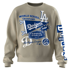 Los Angeles Dodgers Fanatics Women's 2025 World Series Champions Pennant Spirit Jersey Fleece Sweatshirt - MLB Jerseys