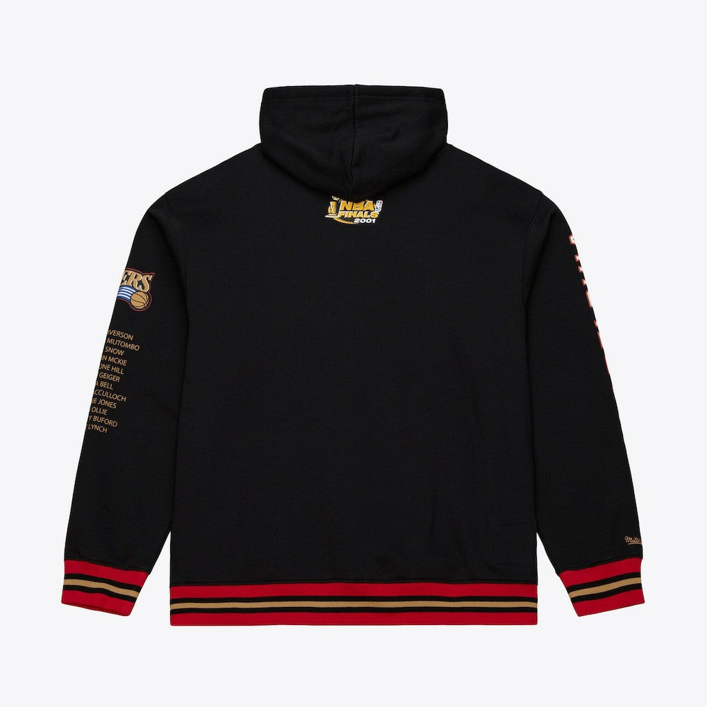 Black Philadelphia 76ers Hardwood Classics Originals Collection 2000-2001 Team Roster Fleece Hoodie | NBA