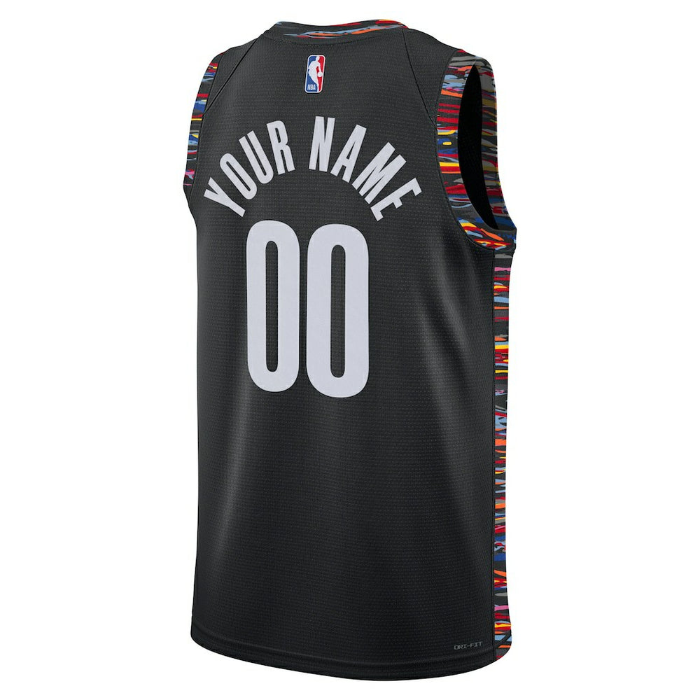 Black Brooklyn Nets Unisex 2025/26 City Edition Swingman Custom Jersey | NBA