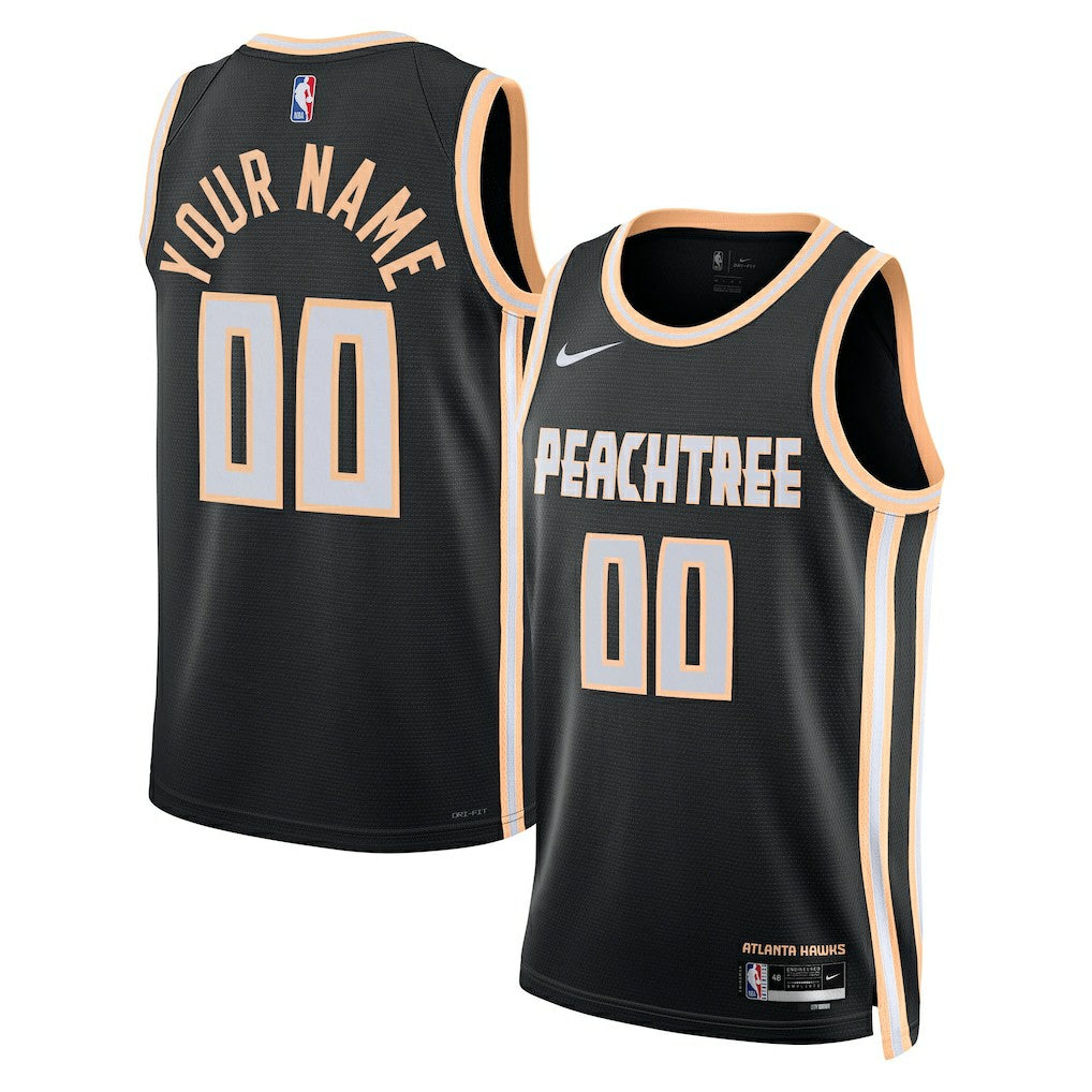 Black Atlanta Hawks Unisex 2025/26 City Edition Swingman Custom Jersey | NBA