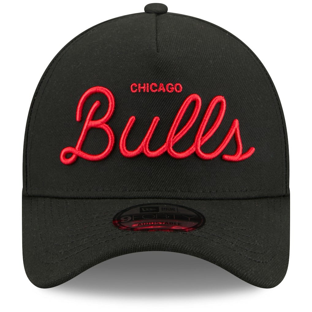 Black Chicago Bulls x Malbon Golf Unisex 9FORTY A-Frame Adjustable Hat | NBA