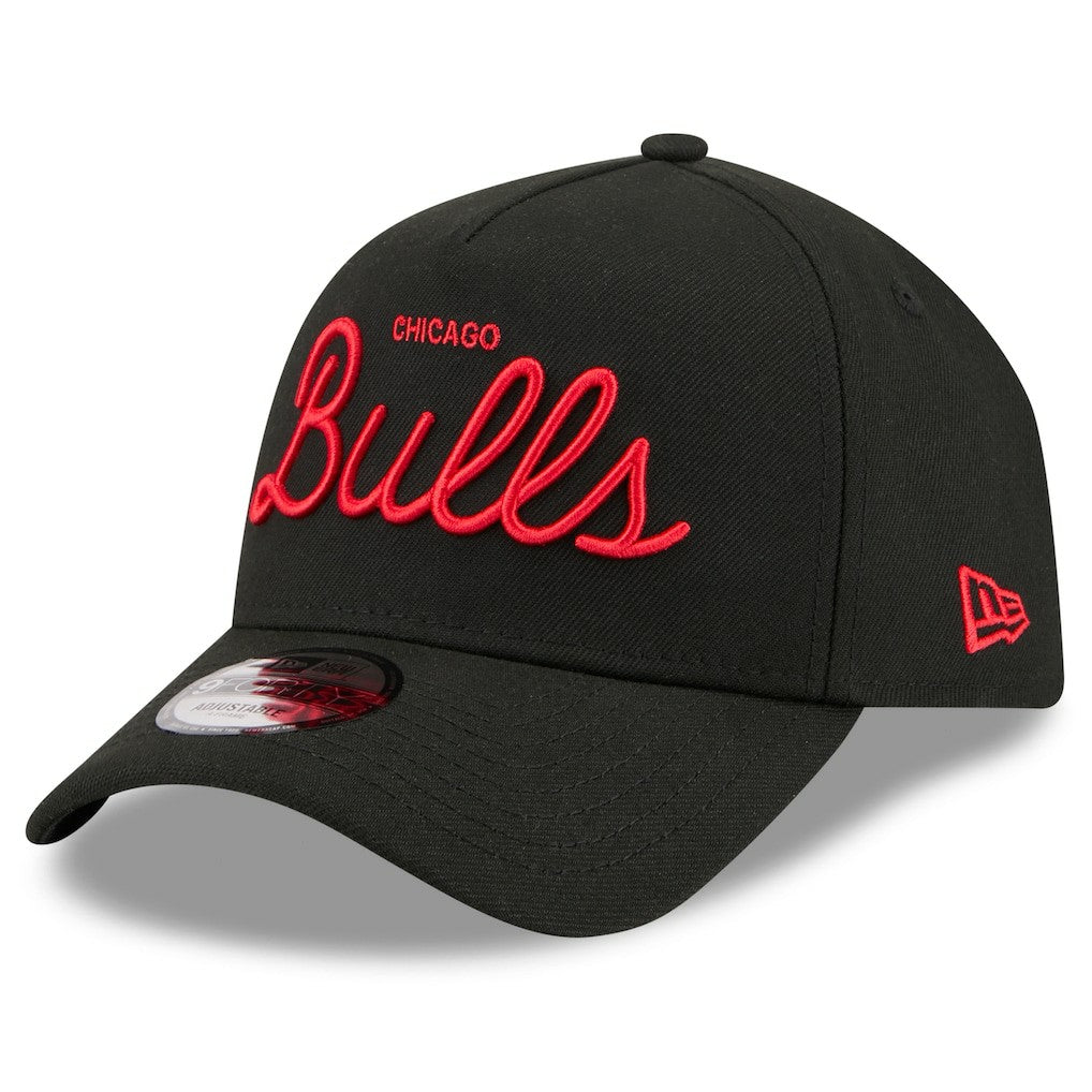 Black Chicago Bulls x Malbon Golf Unisex 9FORTY A-Frame Adjustable Hat | NBA