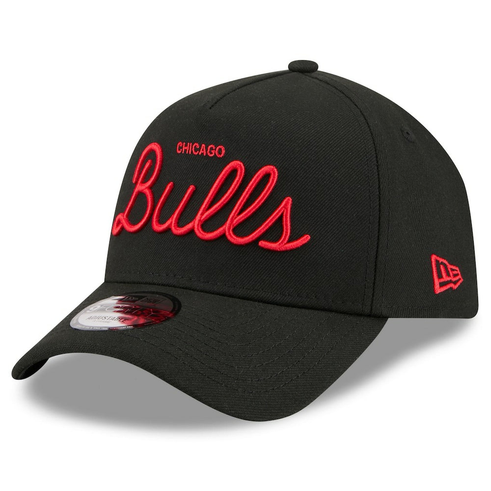 Black Chicago Bulls x Malbon Golf Unisex 9FORTY A-Frame Adjustable Hat | NBA