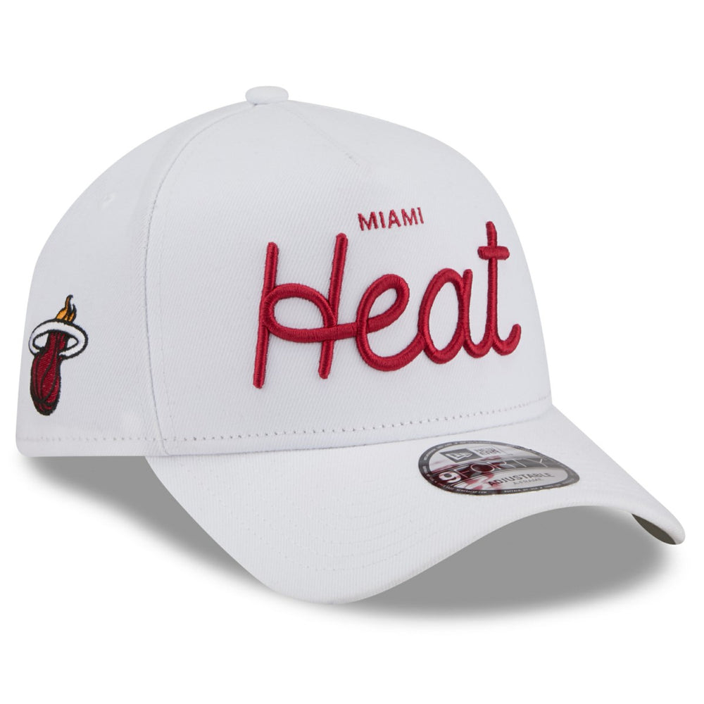 White Miami Heat x Malbon Golf Unisex 9FORTY A-Frame Adjustable Hat | NBA