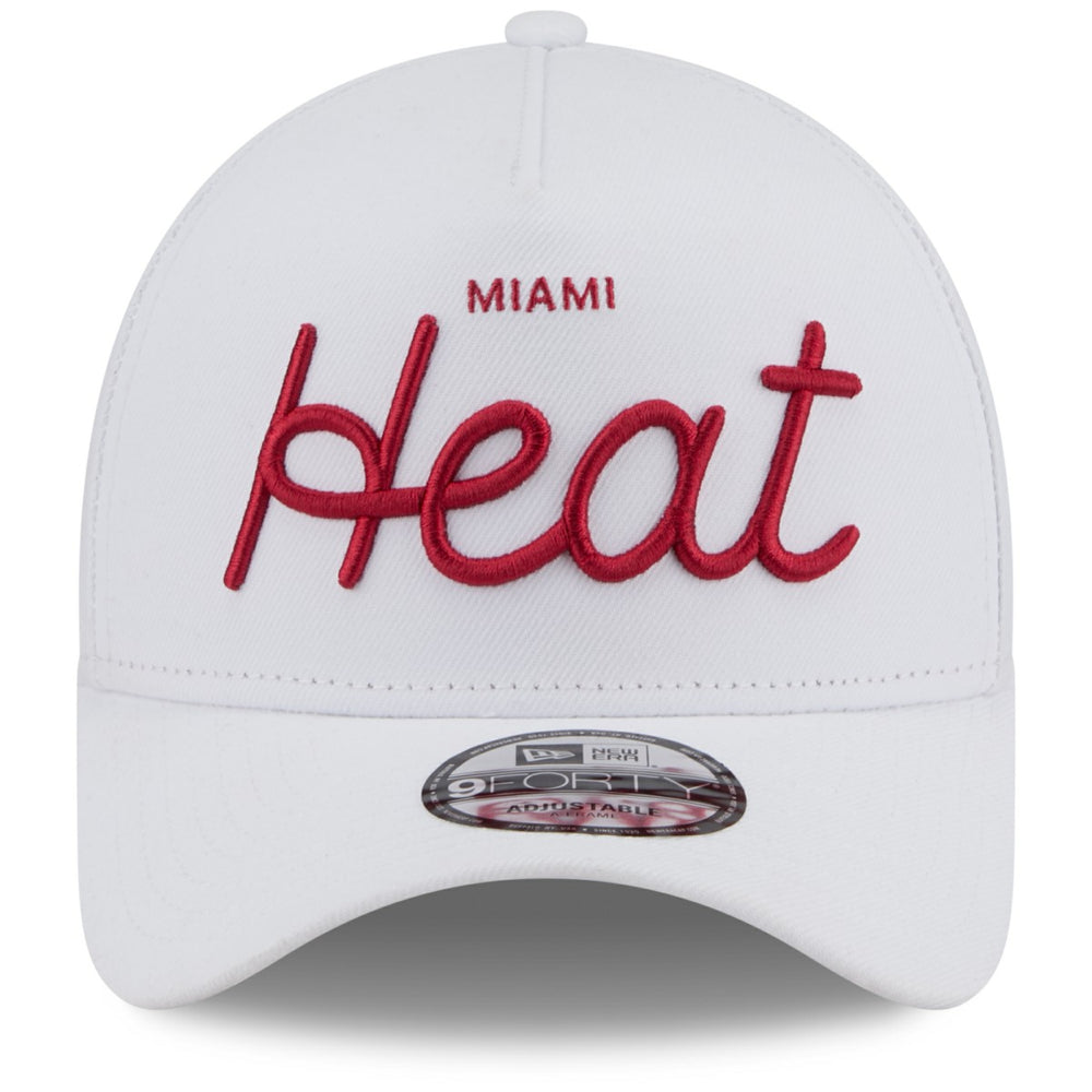 White Miami Heat x Malbon Golf Unisex 9FORTY A-Frame Adjustable Hat | NBA