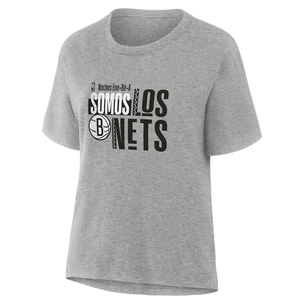 Gray Brooklyn Nets Women's Noches Training T-Shirt | NBA