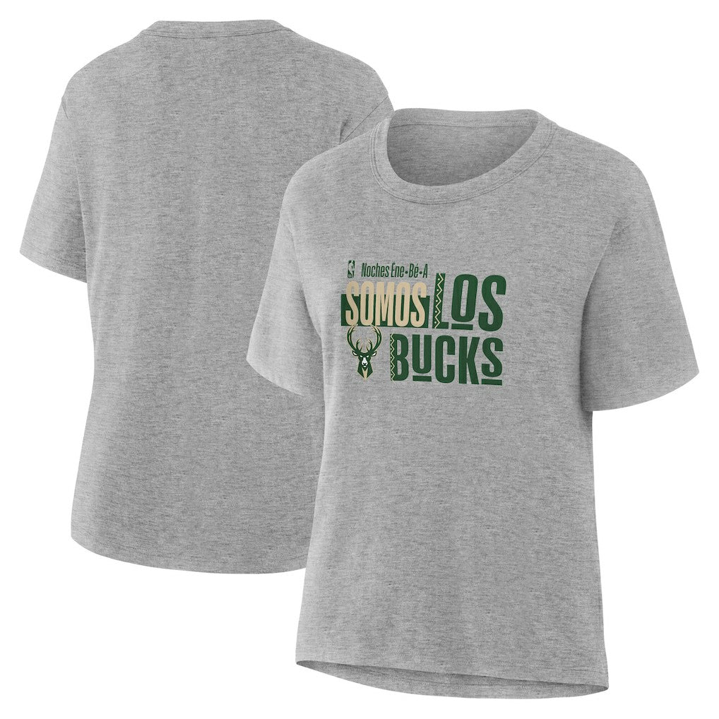 Gray Milwaukee Bucks Women's Noches Training T-Shirt | NBA