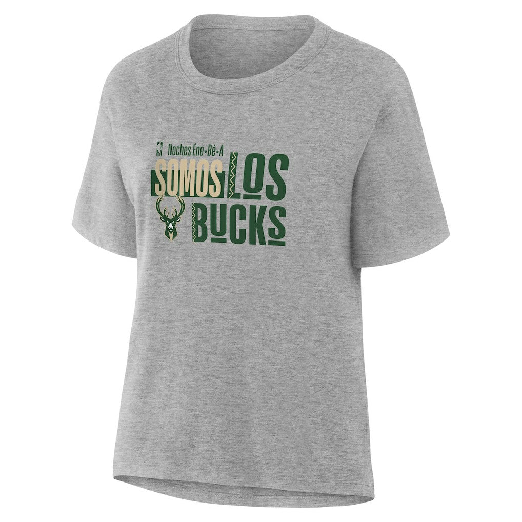 Gray Milwaukee Bucks Women's Noches Training T-Shirt | NBA