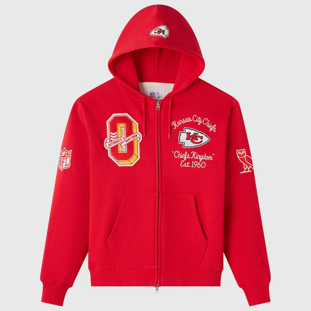 Kansas City Chiefs OVO x NFL Unisex Full-Zip Waffle-Lined Hoodie | NFL Discount