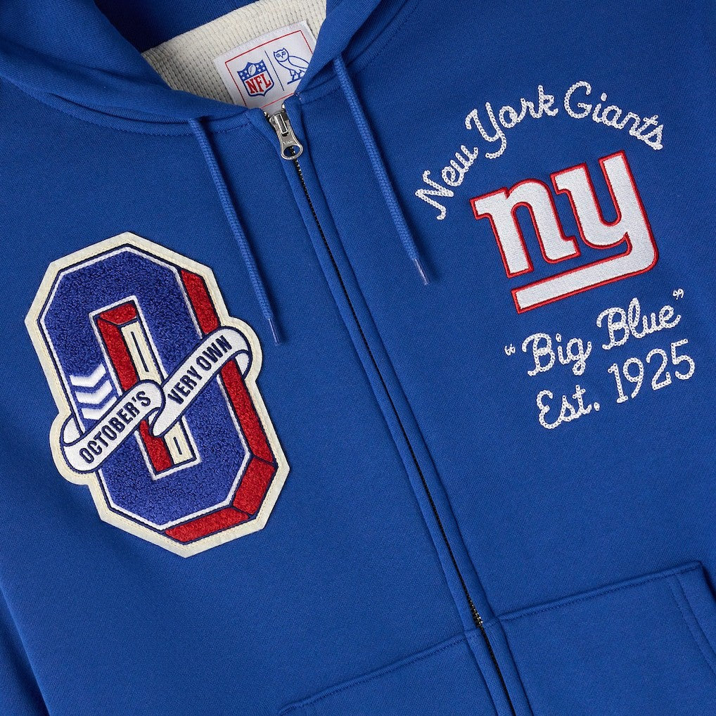 New York Giants OVO x NFL Unisex Full-Zip Waffle-Lined Hoodie | NFL On sale