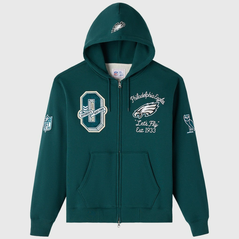 Philadelphia Eagles OVO x NFL Unisex Full-Zip Waffle-Lined Hoodie | NFL Sale