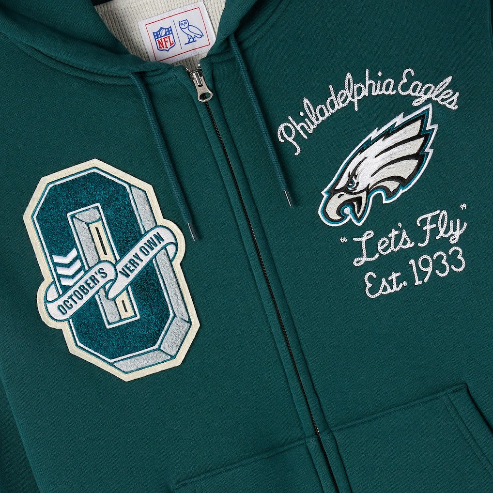 Philadelphia Eagles OVO x NFL Unisex Full-Zip Waffle-Lined Hoodie | NFL Sale