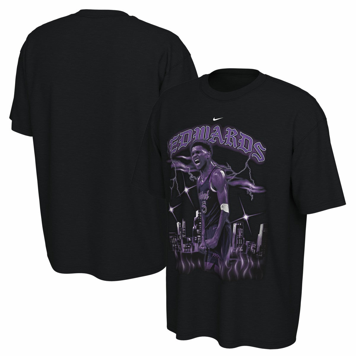 Black Anthony Edwards Minnesota Timberwolves Unisex 2025/26 City Edition Player Graphic T-Shirt | NBA