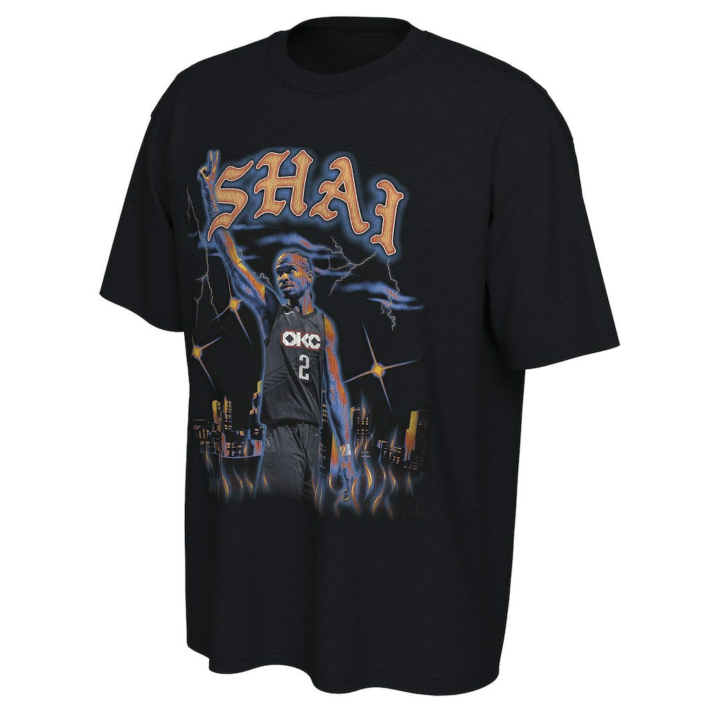 Black Shai Gilgeous-Alexander Oklahoma City Thunder Converse Unisex 2025/26 City Edition Player Graphic T-Shirt | NBA