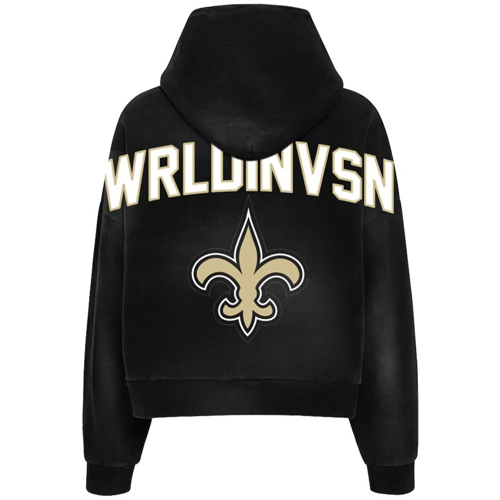 New Orleans Saints WRLDINVSN x  Unisex Cozy Cropped Hoodie | NFL New