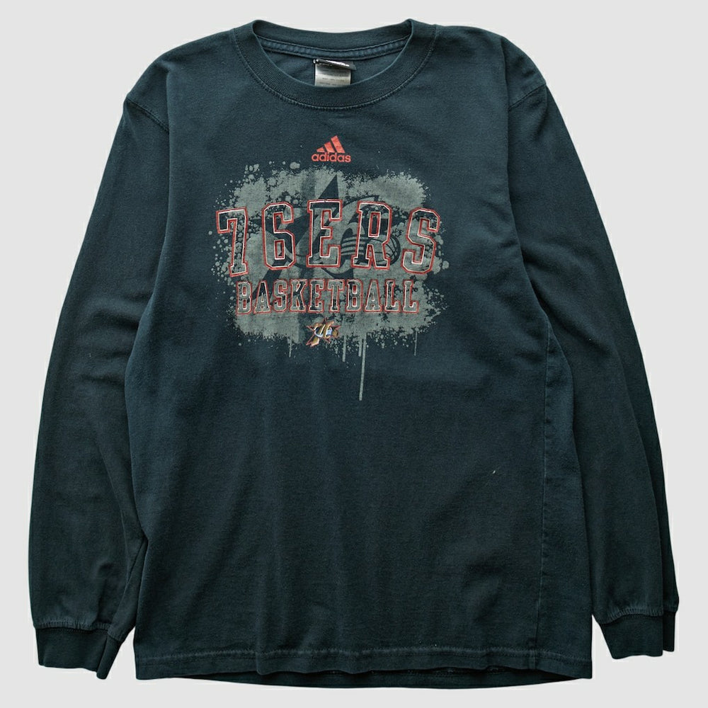 Black Philadelphia 76ers 2000s Long Sleeve T-shirt | NBA
