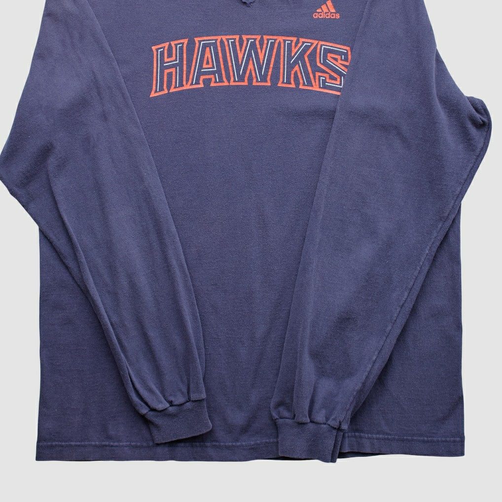 Navy Atlanta Hawks 2000s Long Sleeve T-shirt | NBA