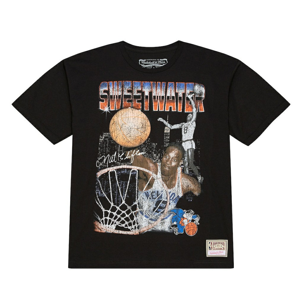 Black Nathaniel Clifton New York Knicks 75th Anniversary Pioneers Player T-Shirt | NBA