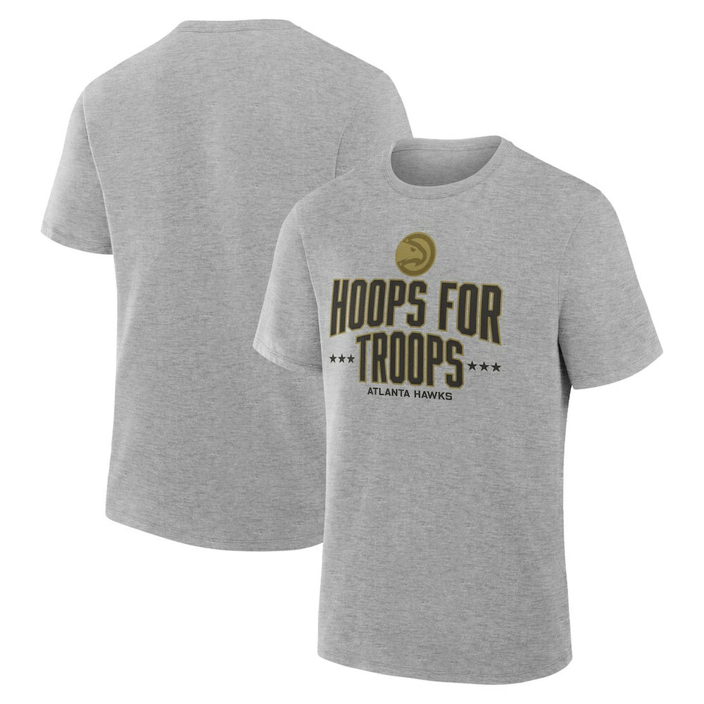 Gray Atlanta Hawks Hoops For Troops T-Shirt | NBA