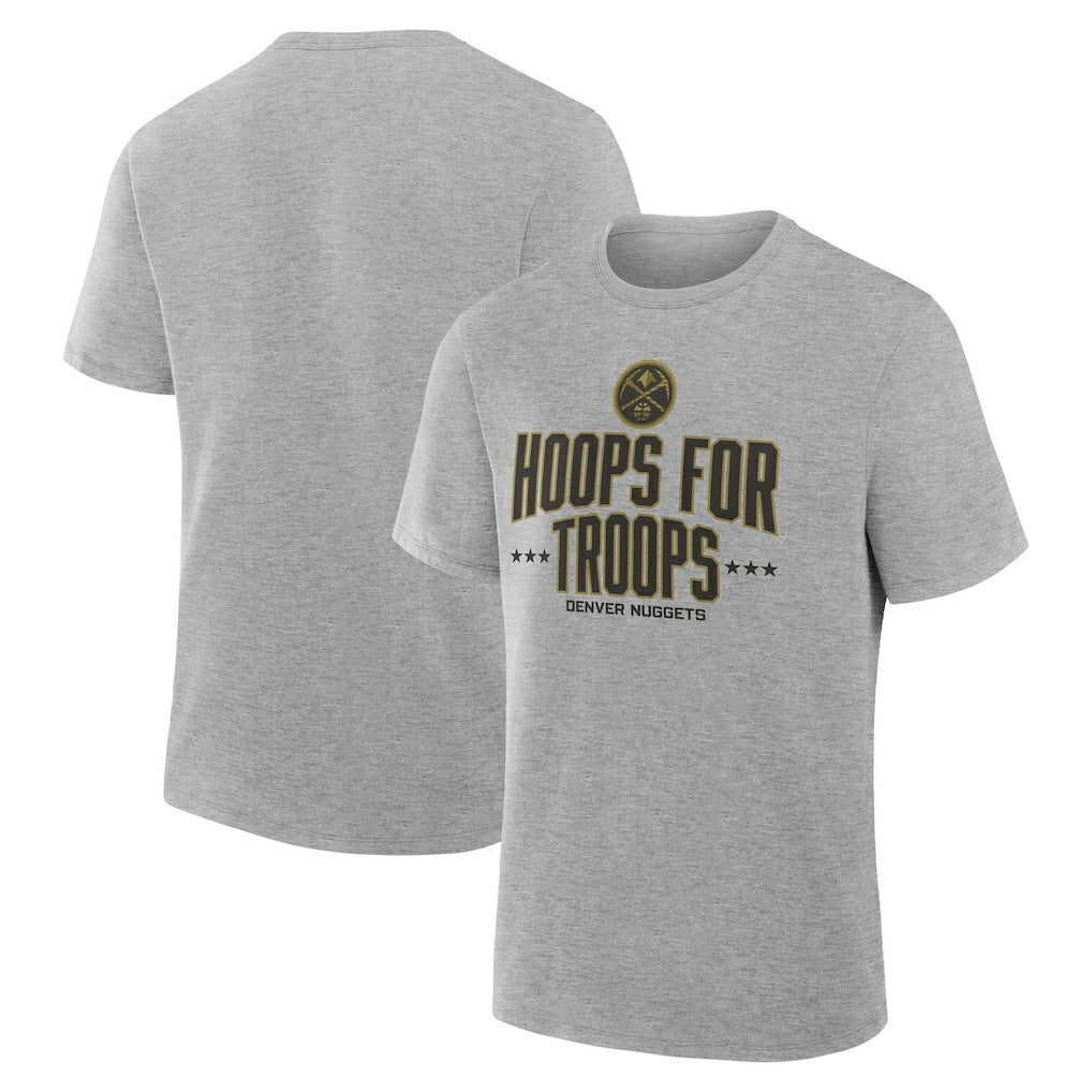Gray Denver Nuggets Hoops For Troops T-Shirt sale | NBA