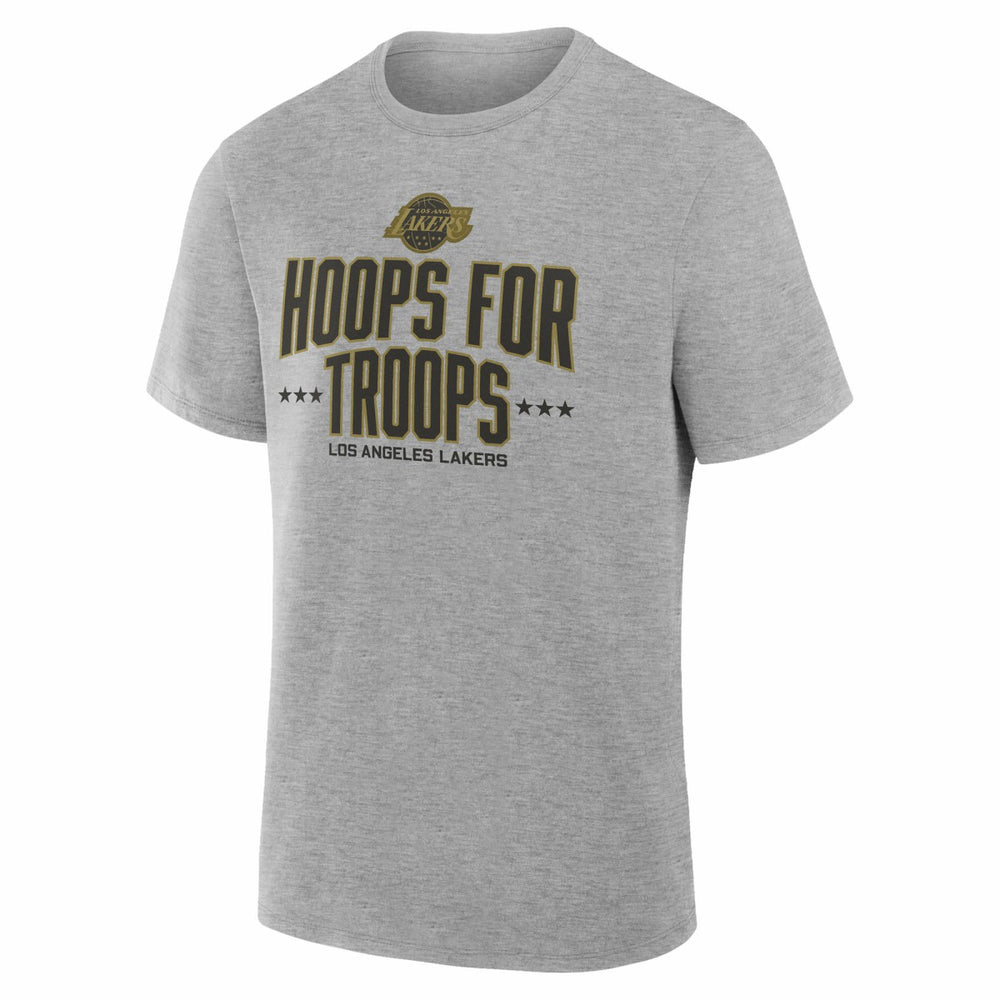 Gray Los Angeles Lakers Hoops For Troops T-Shirt | NBA