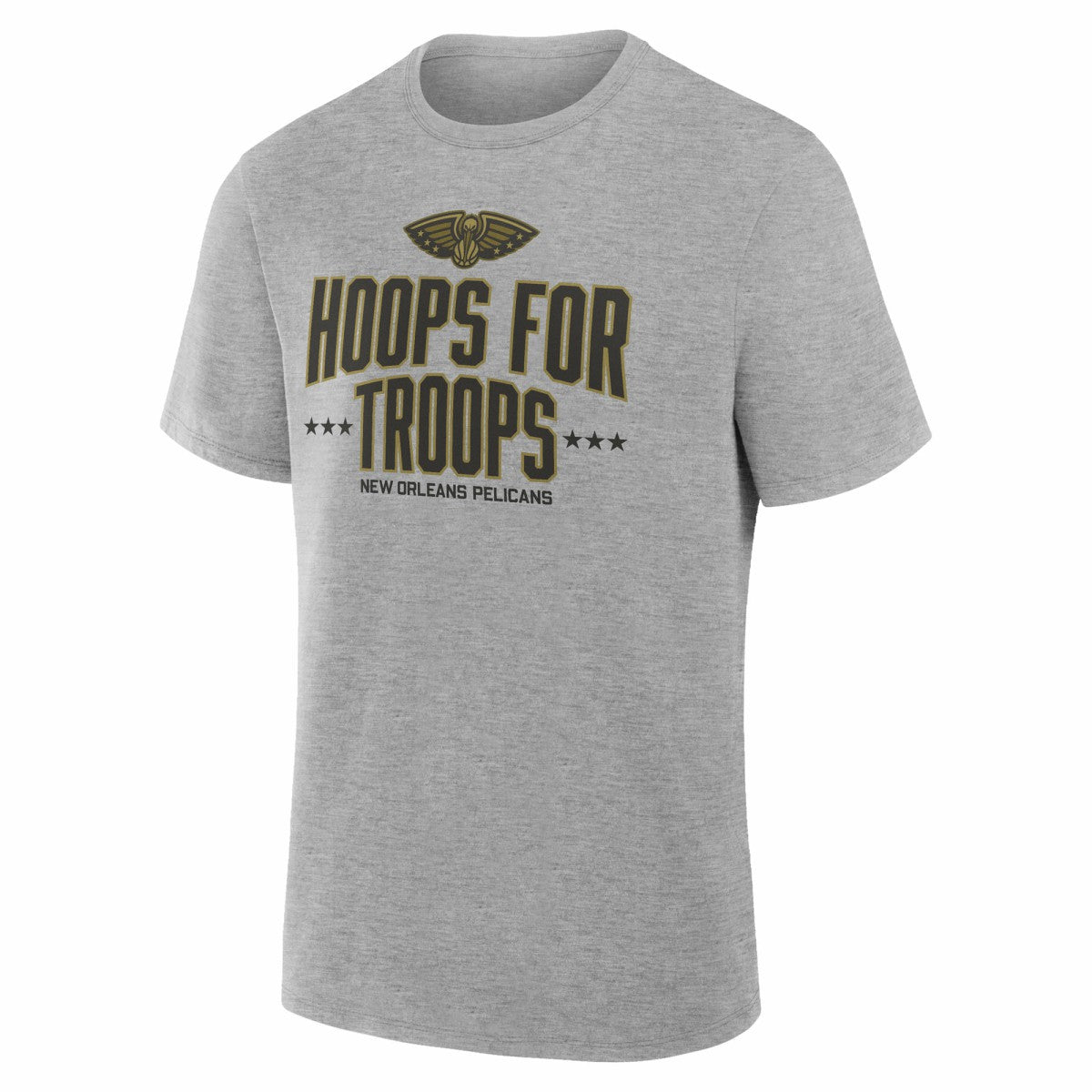 Gray New Orleans Pelicans Hoops For Troops T-Shirt | NBA
