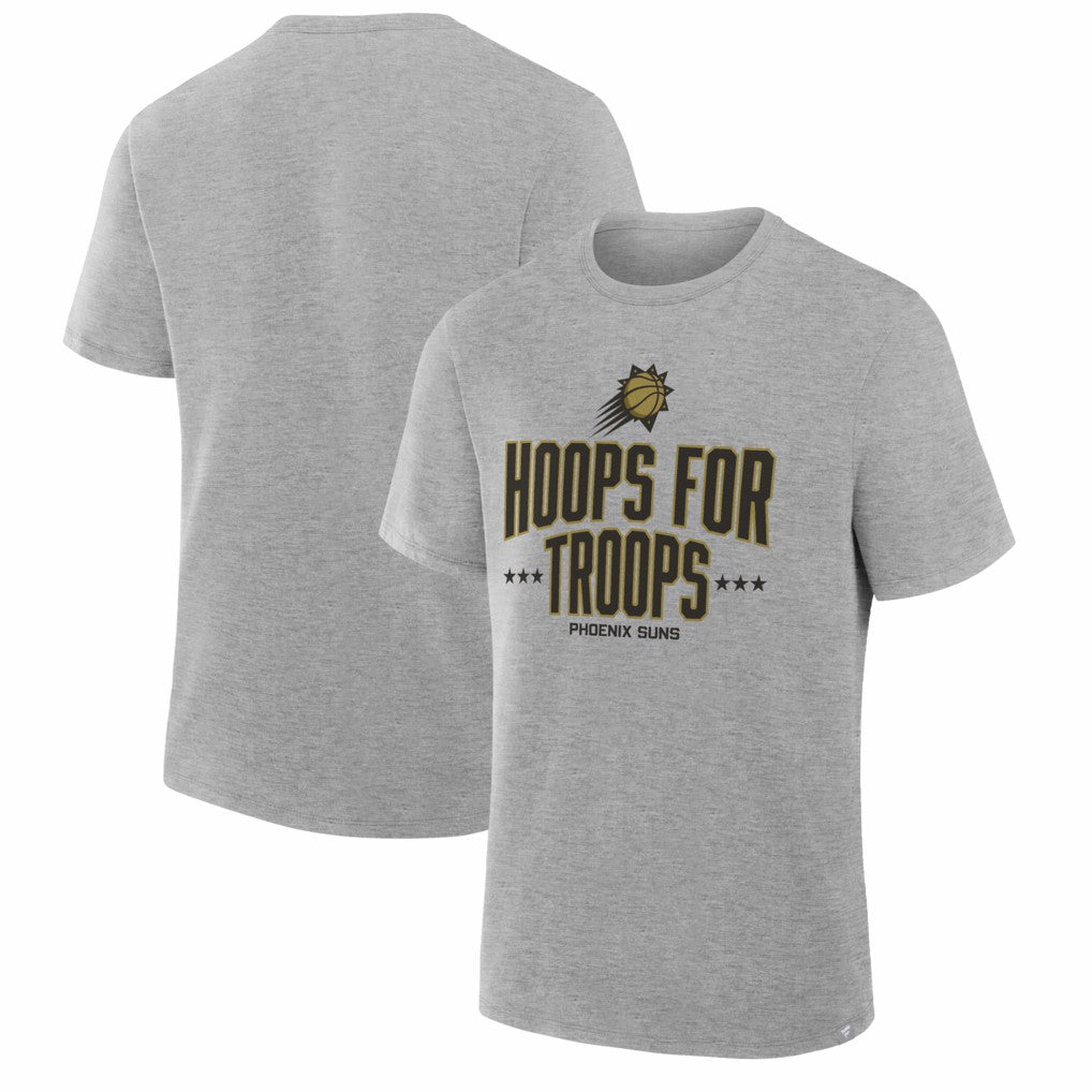 Gray Phoenix Suns Hoops For Troops T-Shirt | NBA