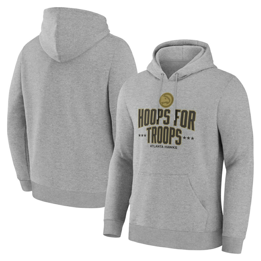 Gray Atlanta Hawks Hoops For Troops Hoodie | NBA