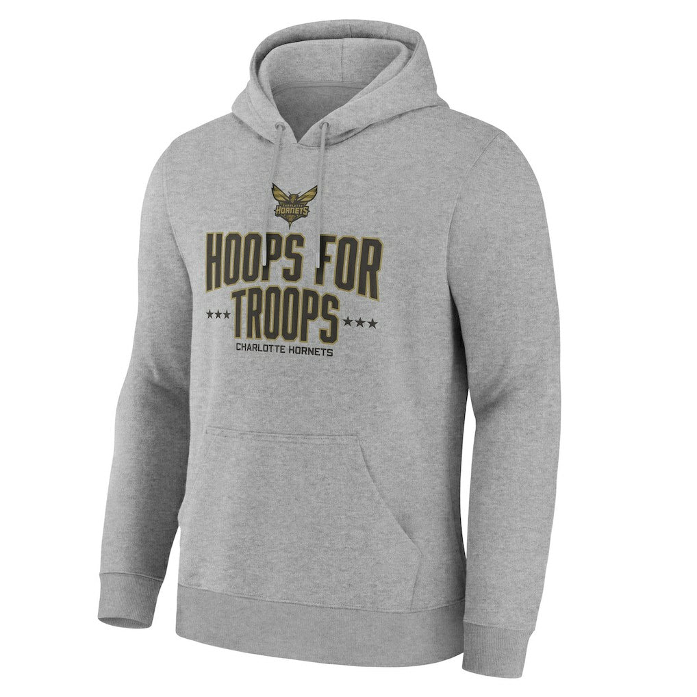 Gray Charlotte Hornets Hoops For Troops Hoodie | NBA