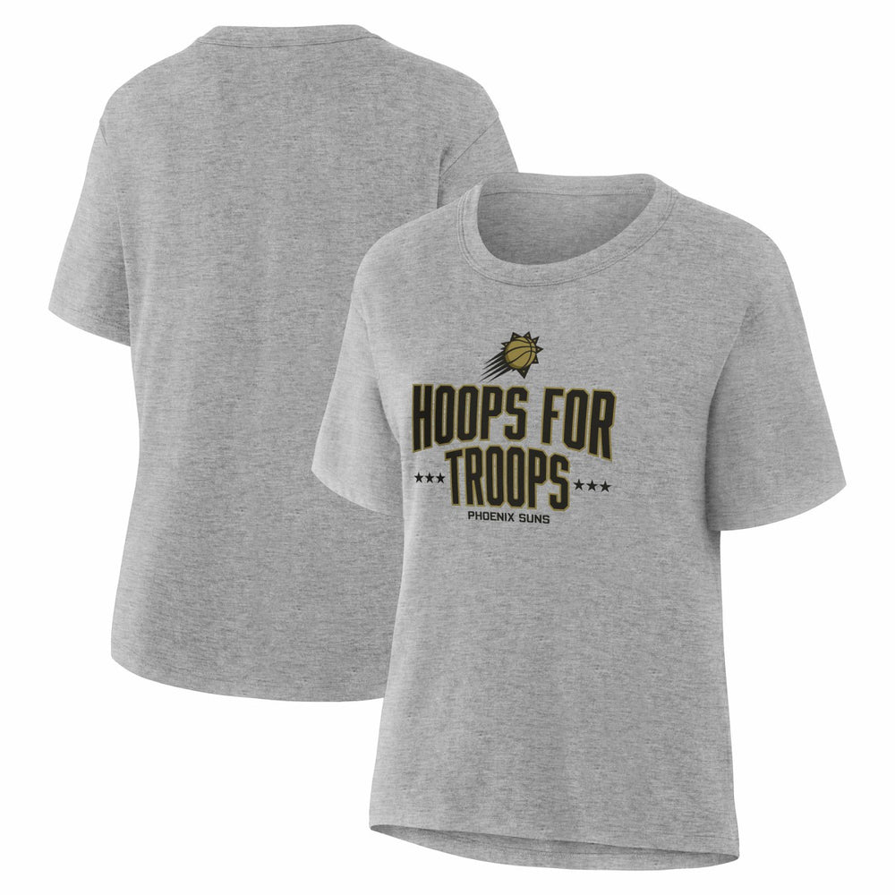 Gray Phoenix Suns Women's Hoops For Troops T-Shirt | NBA