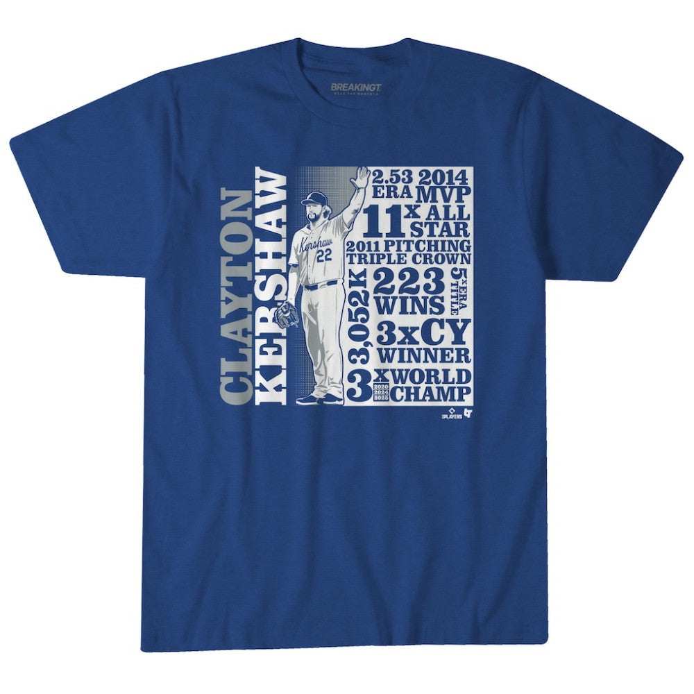 Clayton Kershaw Los Angeles Dodgers BreakingT Unisex GOAT List T-Shirt - MLB T-shirts