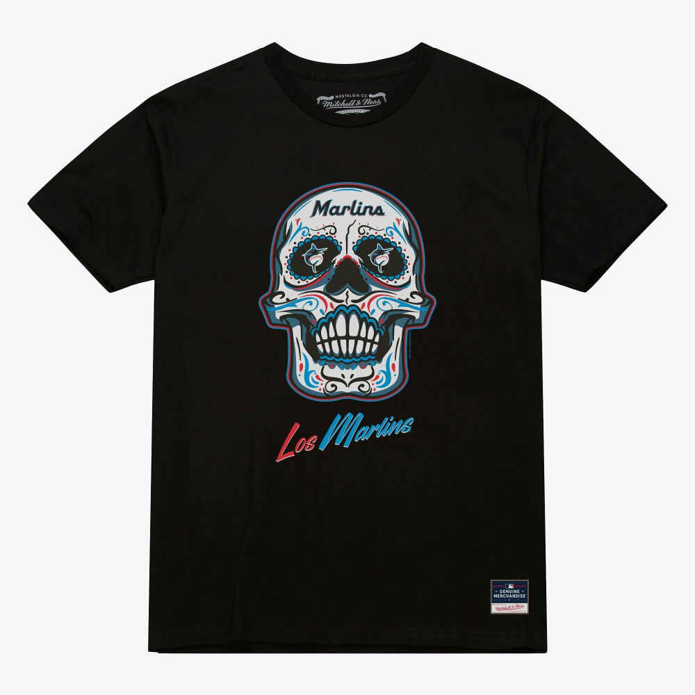 Miami Marlins Mitchell & Ness Women's Sugar Skull Boxy T-Shirt - MLB T-shirts