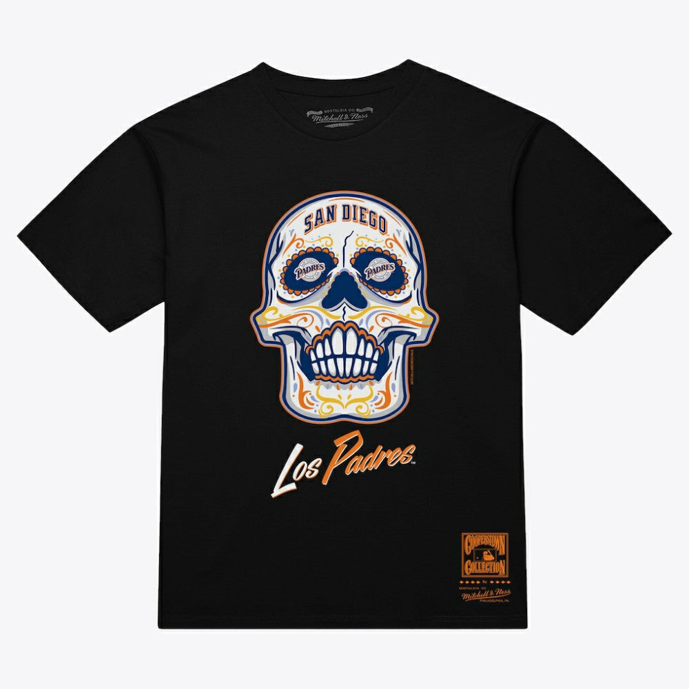 San Diego Padres Mitchell & Ness Women's Sugar Skull Boxy T-Shirt - MLB T-shirts