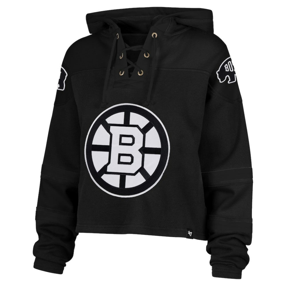 Boston Bruins '47 Women's Cropped Lacer Hoodie -  NHL Hoodies