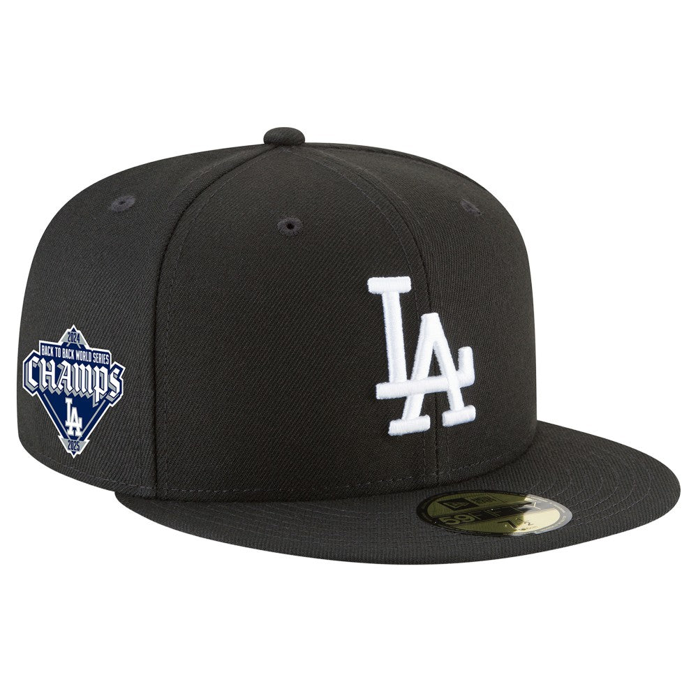 Los Angeles Dodgers New Era 2024/25 Back-to-Back Champions Diamond Side Patch 59FIFTY Fitted Hat - MLB Hats