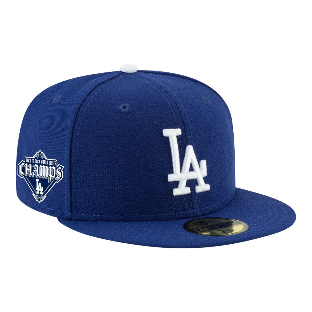 Los Angeles Dodgers New Era Back-to-Back Champions Diamond Side Patch 59FIFTY Fitted Hat - MLB Hats