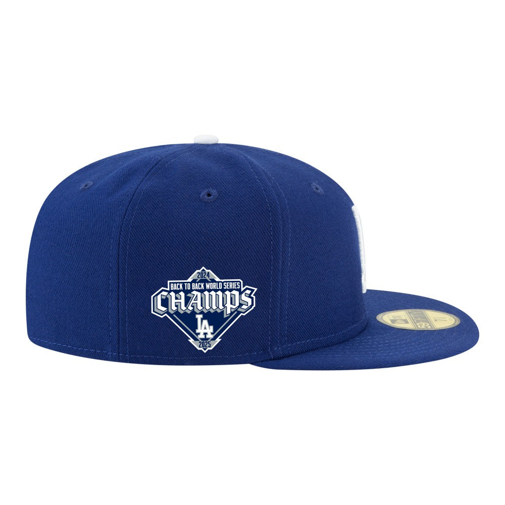 Los Angeles Dodgers New Era Back-to-Back Champions Diamond Side Patch 59FIFTY Fitted Hat - MLB Hats