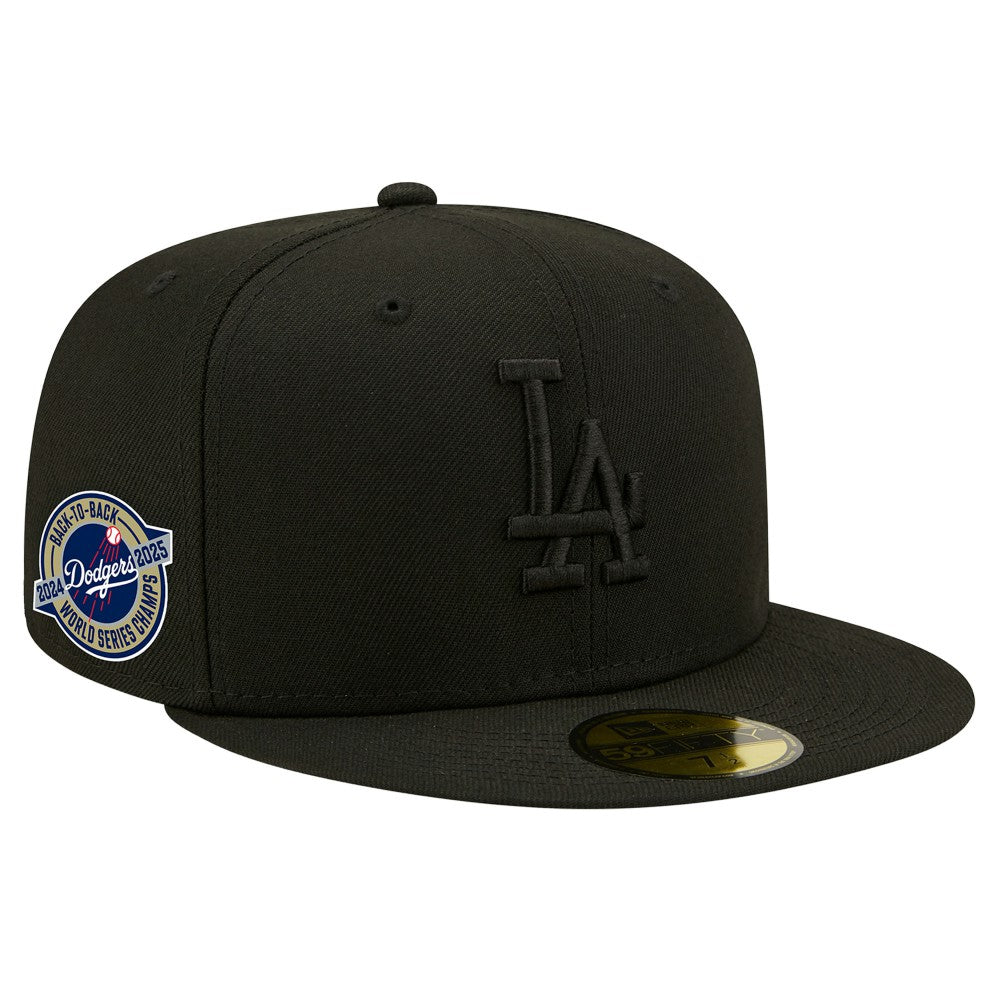 Los Angeles Dodgers New Era 2024/25 Back to Back Champions Circle Side Patch Fitted 59FIFTY Hat - MLB Hats