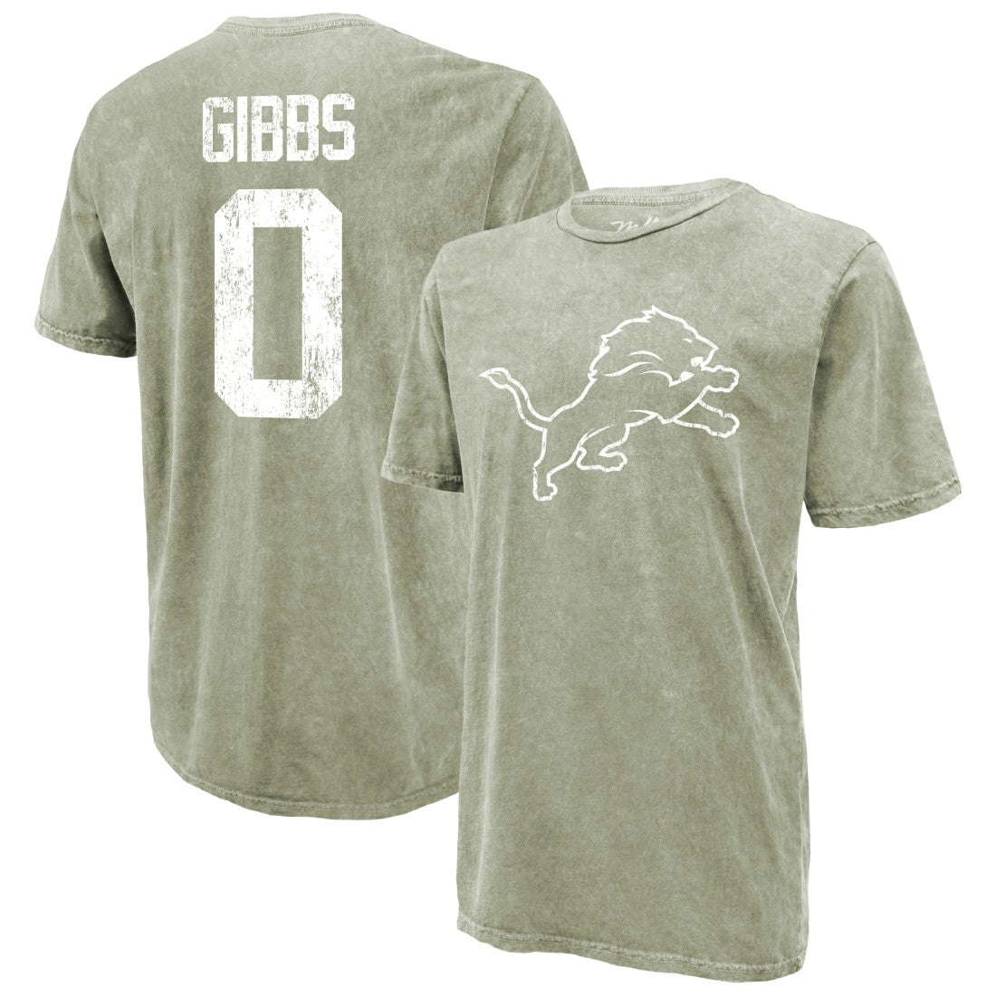 Detroit Lions Jahmyr Gibbs  Majestic Threads Mineral Wash Name & Number T-Shirt | NFL Outlet