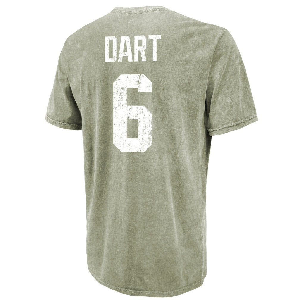 New York Giants Jaxson Dart  Majestic Threads Mineral Wash Name & Number T-Shirt | NFL Outlet