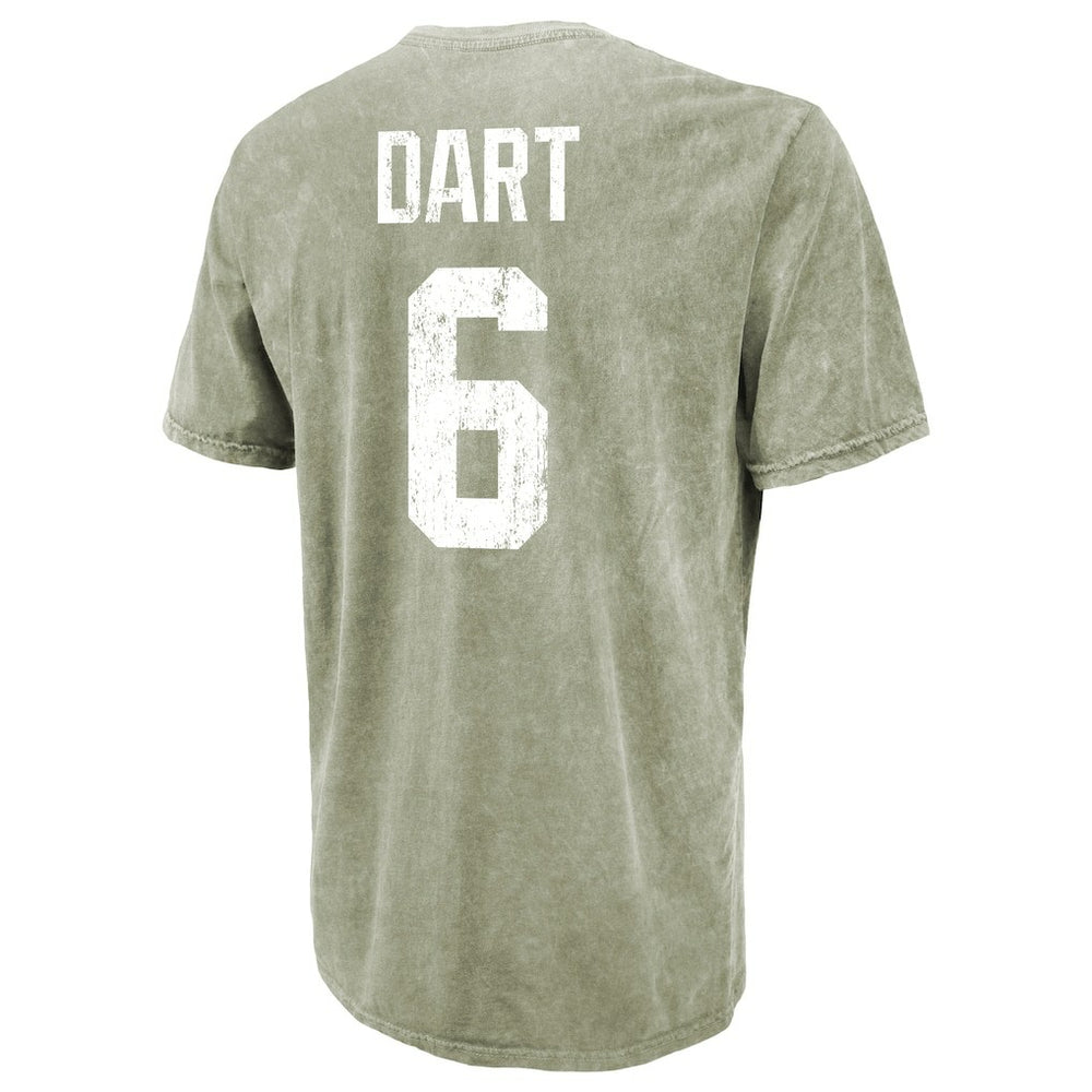 New York Giants Jaxson Dart  Majestic Threads Mineral Wash Name & Number T-Shirt | NFL Outlet