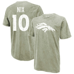 Denver Broncos Bo Nix  Majestic Threads Mineral Wash Name & Number T-Shirt | NFL US