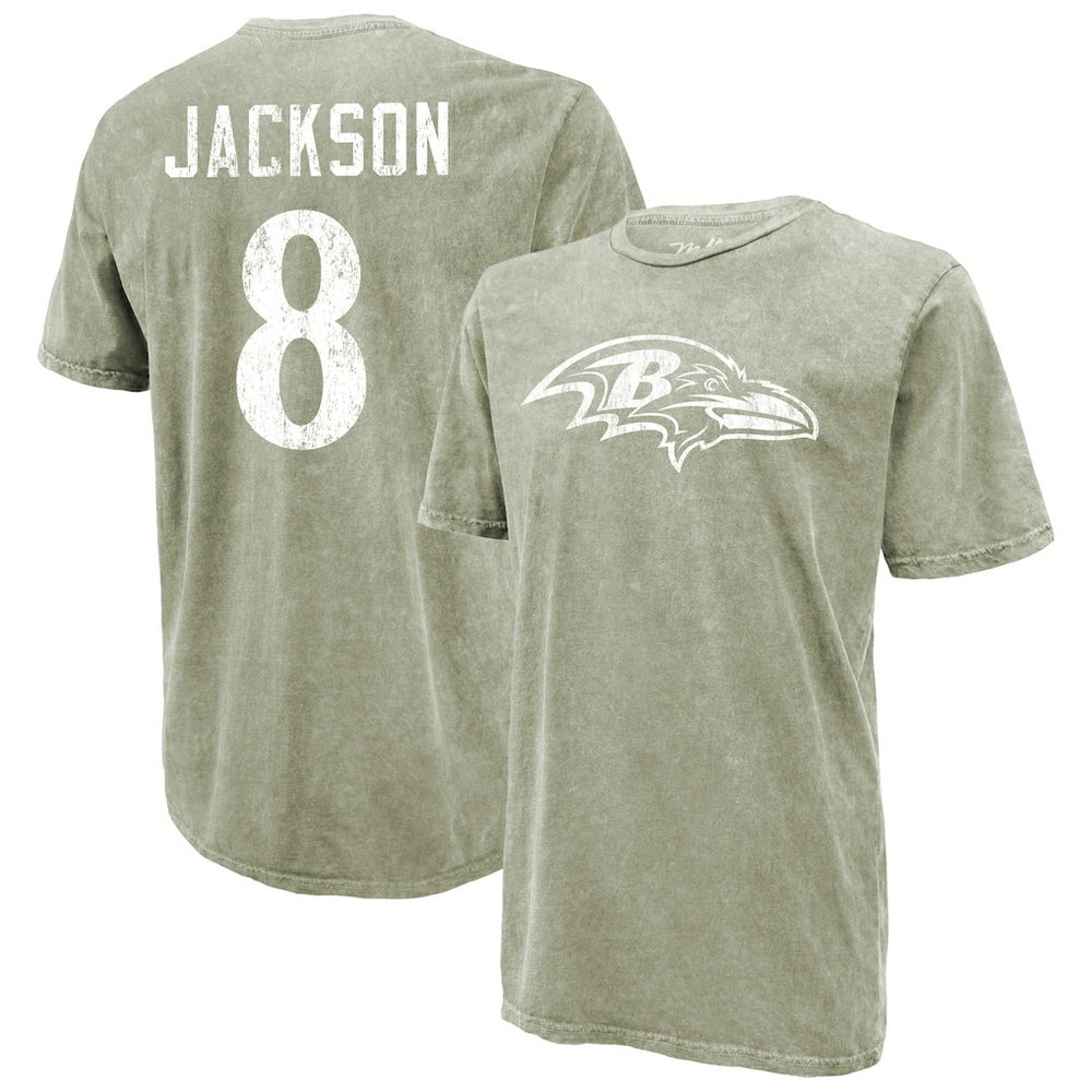 Baltimore Ravens Lamar Jackson  Majestic Threads Mineral Wash Name & Number T-Shirt | NFL Online
