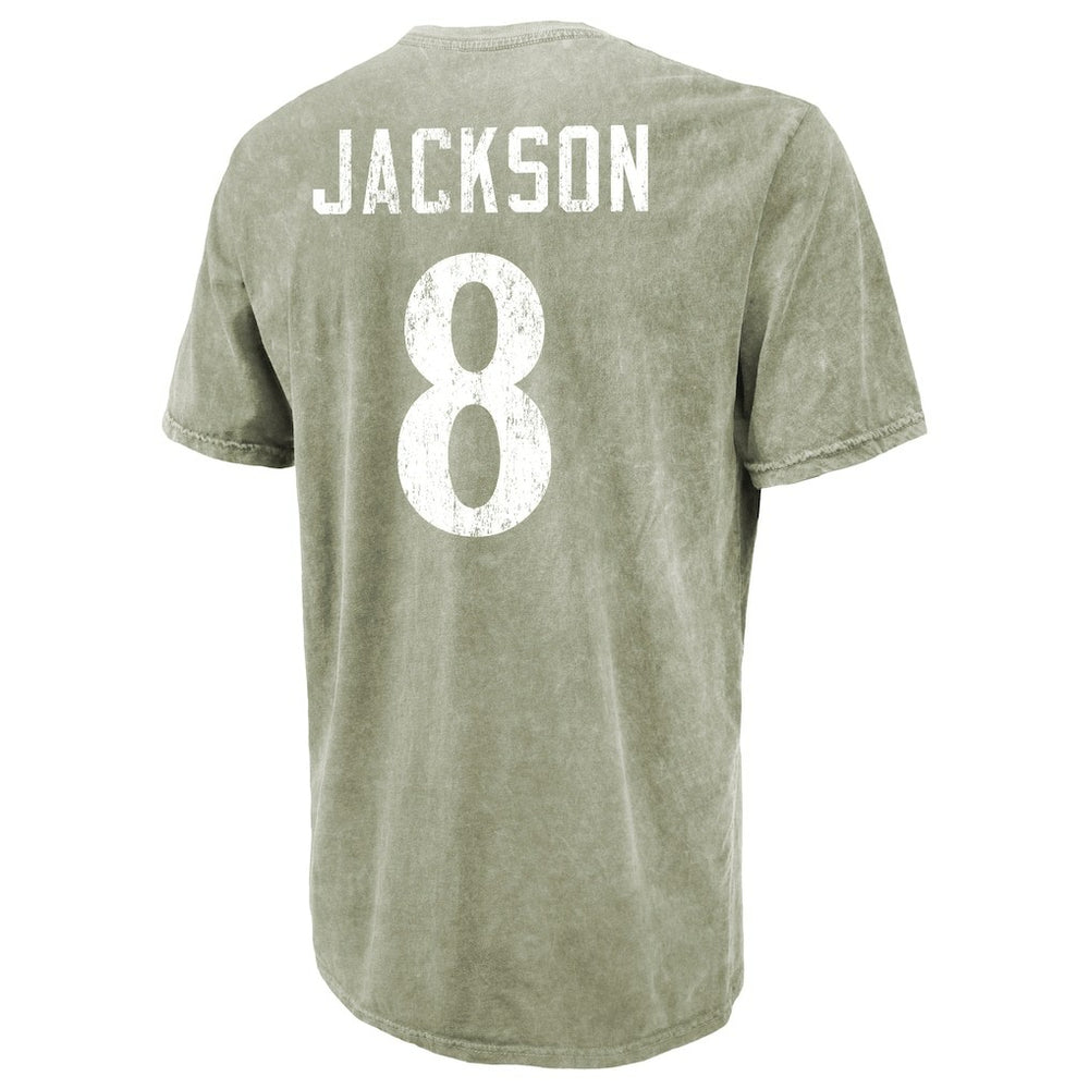 Baltimore Ravens Lamar Jackson  Majestic Threads Mineral Wash Name & Number T-Shirt | NFL Online